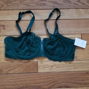 Auden 38d dark green lace bra.